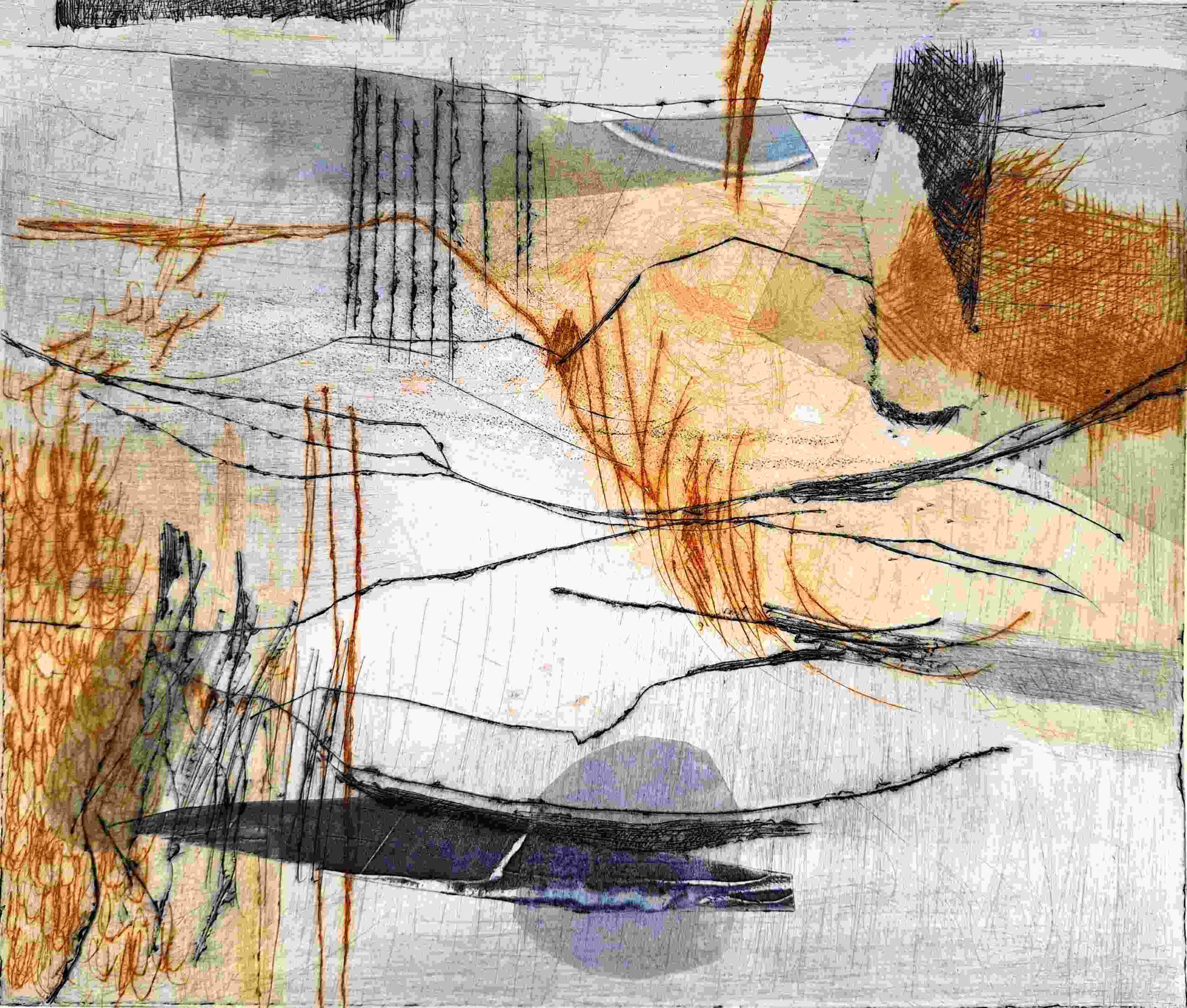Am Wasser, 2024 | 3-Farben-Tiefdruck | 25 x 30cm