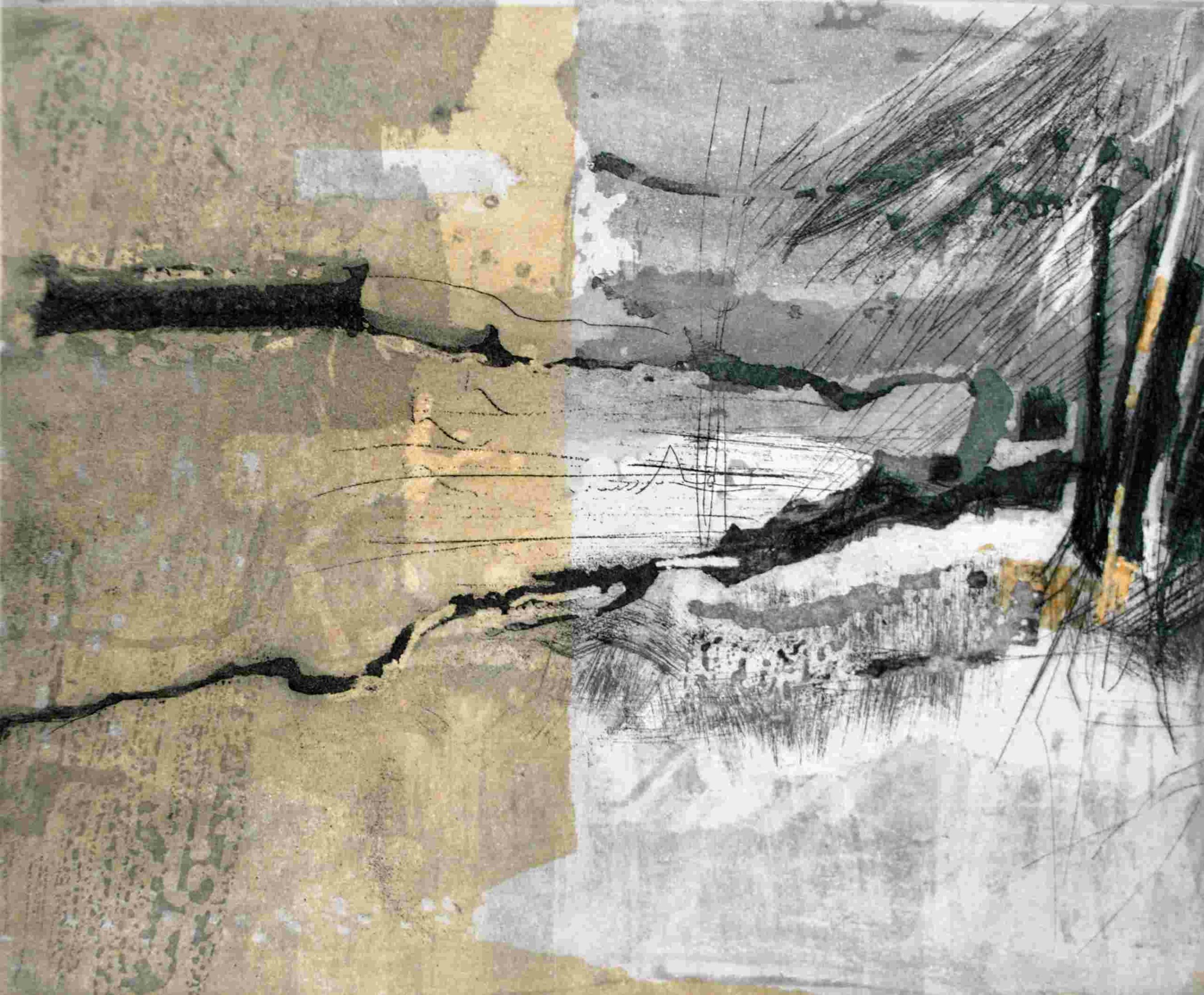 Ausbruch, 2024 | 3-Farben-Tiefdruck | 25 x 30 cm
